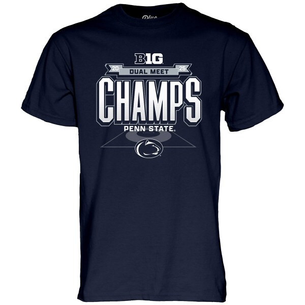 navy short sleeve t-shirt Big Ten 2025 Dual Meet Champs Penn State
